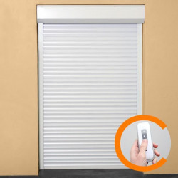 Volet roulant PVC - H 220 cm x L 120 cm recoupable - Manoeuvre électrique radio - Blanc - France Combi