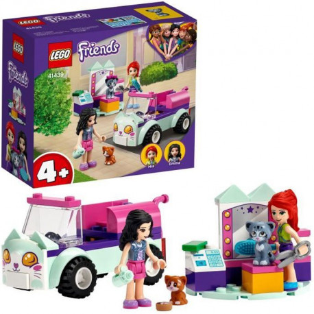 LEGO 4+ Friends 41439 La Voiture de Toilettage pour Chat avec les Mini Poupées et les Chattons, Jouet pour Enfant 4 ans et plus