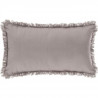 Coussin déhoussable avec contour frange - 30 x 50 cm - Gris Clair
