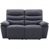 Canapé relax électrique 2 places - Tissu gris et Simili blanc - L 109 x P 96 x H 100 cm - BLAKE