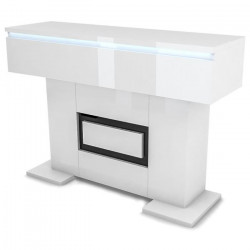 Console 2 1 tiroir - Panneau de particules - Epaisseur 18 mm - Laqué blanc et noir brillant - Riva