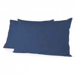 LOVELY HOME Lot de 2 taies de traversin - 85 x 185 cm - 100% coton - Bleu