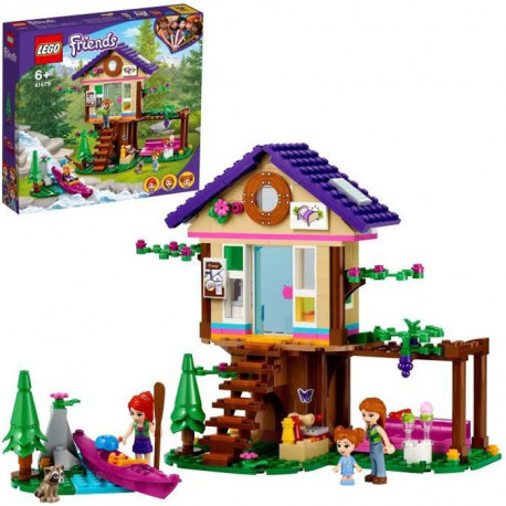 LEGO 41679 Friends La maison dans la foret avec Mia, Figurine Animal Raton-Laveur et Kayak, Jeu de Construction