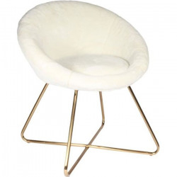 Fauteuil imitation fourrure - Blanc - AUREA