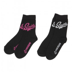 FREEGUN Lot 2 paires de chaussettes Smile noires - enfant fille