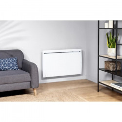 AIRELEC ALIZÉ A693685 Radiateur a Inertie Fonte - Horizontal 1500W - Coloris Blanc - Fabrication Française - Programmable