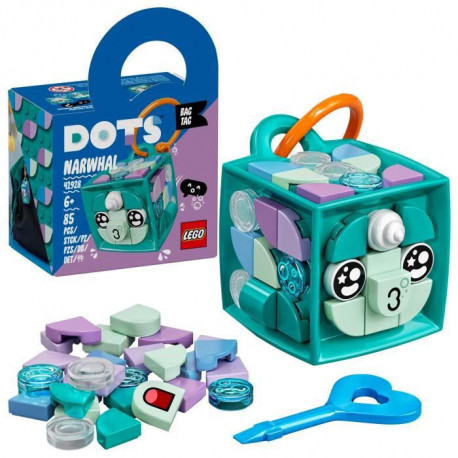 LEGO 41928 DOTS Porte-clés narval  Accessoire et Loisirs créatifs, Décoration pour Filles et Garçons