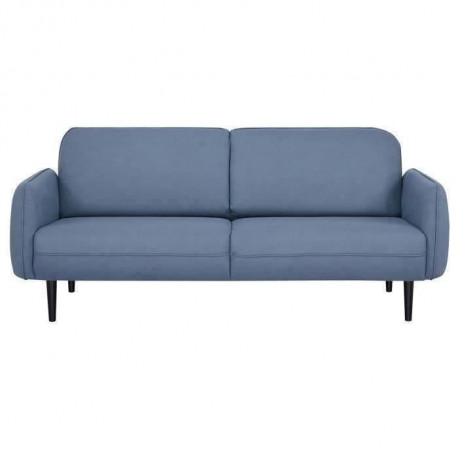 Canapé fixe 3 places  BALTO -Tissu Bleu - L 193 x P 80 x 79 cm