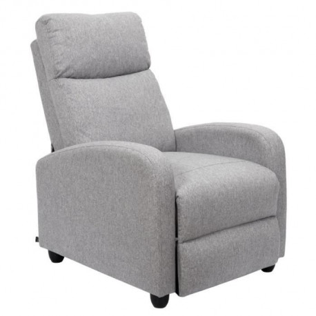 DREAM - Fauteuil de relaxation - Tissu - Gris - L 67 x P 98 x H 97 cm