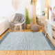 Tapis Terra - 120 x 170 cm - Bandes gris, argent et blanc