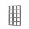 Etageres 15 niches - Décor optique béton gris clair - MAURO