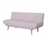 Clic-clac 2 places - Tissu rose - Pieds en bois - L 188 x P 86 x 88 cm - CLOUDY