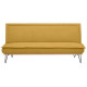 Clic-clac 2 places - Tissu jaune moutarde - Pieds en métal - L 185 x P 85 x 84 cm - RICO
