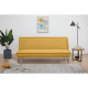 Clic-clac 2 places - Tissu jaune moutarde - Pieds en métal - L 185 x P 85 x 84 cm - RICO