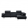 Canapé d'angle droit fixe 3 places STORM -Cuir et simili Noir - L 300 x P 231 x H 73 cm