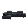 Canapé d'angle gauche fixe - Cuir et simili noir - L 300 x P 231 x H 73 cm - STORM