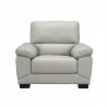 Fauteuil - Cuir et simili gris clair - NEWTON