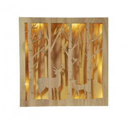 AUTOUR DE MINUIT Scene foret lumineuse en bois - 25 cm