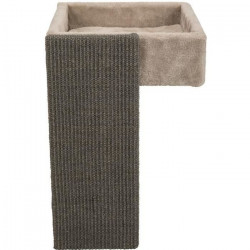 TRIXIE Lit pour étageres avec griffoir - 33 x 48 x 37 cm - Beige et gris - Pour chat