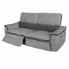 Canapé 3 places avec 2 relaxations électriques - Tissu gris clair - L 210 x P 97 x H 102 cm - SYDNEY
