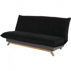 DUNLOPILLO Banquette Clic clac 120x190 - Tissu Noir - Made in France - SAMANTHA