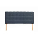 Tete de lit 140x190 cm - Tissu bleu - L 152 x P 8 x H 65/101 cm - AGADIR