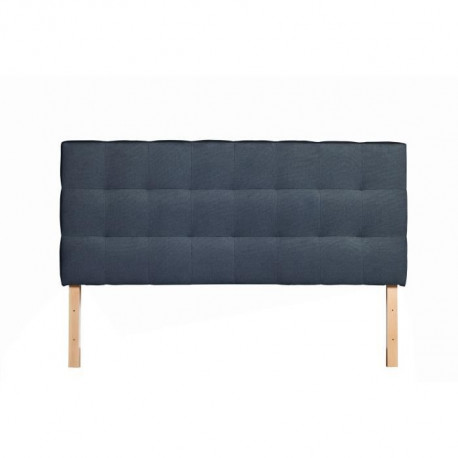 Tete de lit 140x190 cm - Tissu bleu - L 152 x P 8 x H 65/101 cm - AGADIR