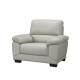 Fauteuil - Cuir et simili gris clair - NEWTON