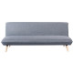 Banquette clic clac 3 places - Tissu Gris clair - Pieds en bois - L 190 x P 77 x H 71 cm - MOLLY