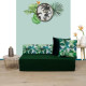Banquette 2 places - Tissu Vert Deep Jungle - L 115 x P 75 x H 45 cm