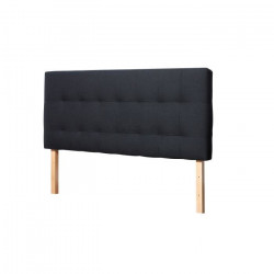 Tete de lit 160x200 cm - Tissu noir - L 172 x P 8 x H 65/101 cm - AGADIR