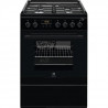 ELECTROLUX EKM66700OK Cuisiniere mixte - 3 foyers gaz et 1 électrique - 54 L - A - L 60 cm - Noir