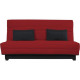 SIMMONS Banquette Clic clac Simmons- Tissu Rouge + 2 coussins Noir - Made in France - L 194 x P 98 x H 100 cm - VANDA