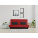 SIMMONS Banquette Clic clac Simmons- Tissu Rouge + 2 coussins Noir - Made in France - L 194 x P 98 x H 100 cm - VANDA
