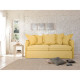 Canapé 3 places convertible - Tissu effet lin jaune moutarde - Couchage express - L177 x P104 x H89 cm - CIPRO