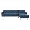 Canapé d'angle 3 places réversible  ISTANA -Velours Bleu - L 286 x P 169 x H 80 cm