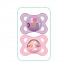 MAM Sucette Décor Message - 2-6 mois - Silicone - Bte stérilisation - Lot de 2 - Daddy rose