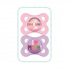MAM Sucette Décor Message - 2-6 mois - Silicone - Bte stérilisation - Lot de 2 - Mommy rose