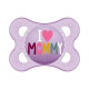 MAM Sucette Décor Message - 2-6 mois - Silicone - Bte stérilisation - Lot de 2 - Mommy rose
