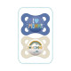 MAM Sucette Décor Message - 2-6 mois - Silicone - Bte stérilisation - Lot de 2 - Mommy vert
