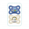 MAM Sucette Décor Message - 2-6 mois - Silicone - Bte stérilisation - Lot de 2 - Mommy vert