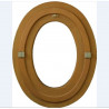 oeil de boeuf ovale 1 vantail - H.65 x L.50 cm - Bois exotique