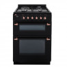 Continental Edison - Cuisiniere mixte 3 + 1, 60 x60, 3 foyers gaz + électrique - 2 fours ( 56L + 28L)