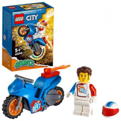 LEGO 60298 City Stuntz La Moto de Cascade Fusée, Moto a Rétrofriction Jouet pour Enfant des 5 ans avec Figurine Rocket Racer