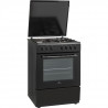 CONTINENTAL EDISON - Cuisiniere mixte 3 gaz + 1 électrique - four multifonction catalyse 65L - L60 x H85cm - Noir