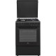 CONTINENTAL EDISON - Cuisiniere mixte 3 gaz + 1 électrique - four multifonction catalyse 65L - L60 x H85cm - Noir