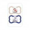 MAM Lot de 2 sucettes Supreme - 6+ mois - Silicone + Boîte de stérilisation - baleine et océan