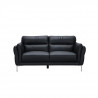 Canapé fixe 2 places - Cuir et simili noir - Contemporain - L 170 x P 93 x H 83 cm - ORPHEE