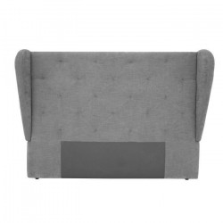 Tete de lit 200x150 cm - Tissu gris - STELLA