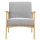 TULIO Fauteuil scandinave - Tissu gris et bois massif - L 63 x P 78 x H 75 cm